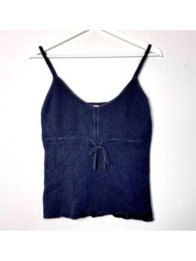 Black knit crochet tank top camisole Stella Forest size M